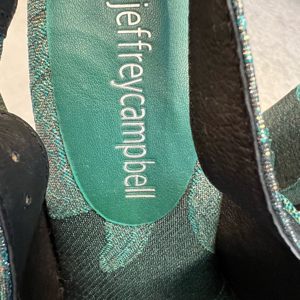 Jeffrey Campbell Teal and Black Floral Platforms - Picture 2 of 5